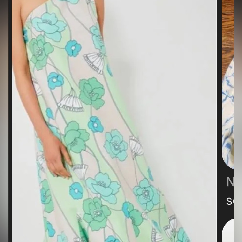Tuckernuck Hyacinth House Sabine Floral Mint Green One-Shoulder